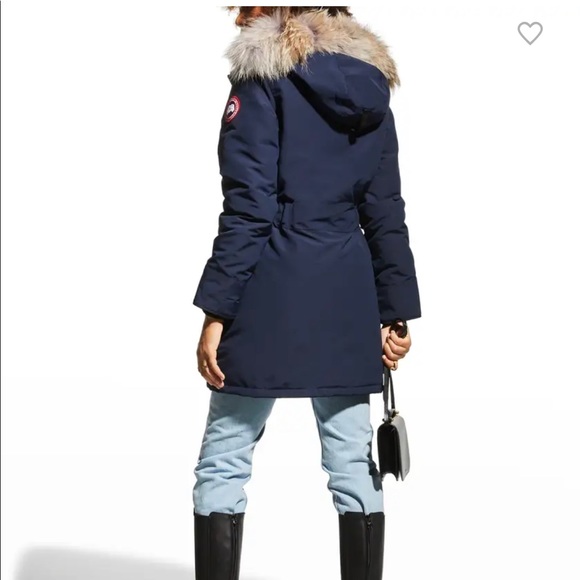 Canada Goose Trillium Down Parka Coat - Navy Blue Size Large - Picture 3 of 9
